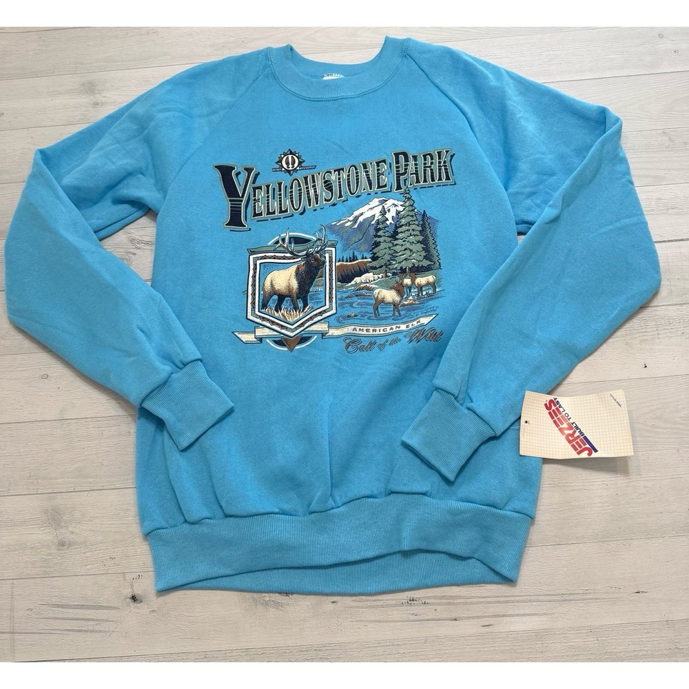 Yellowstone National Park American elk crew neck sweatshirt women's medium NEW
